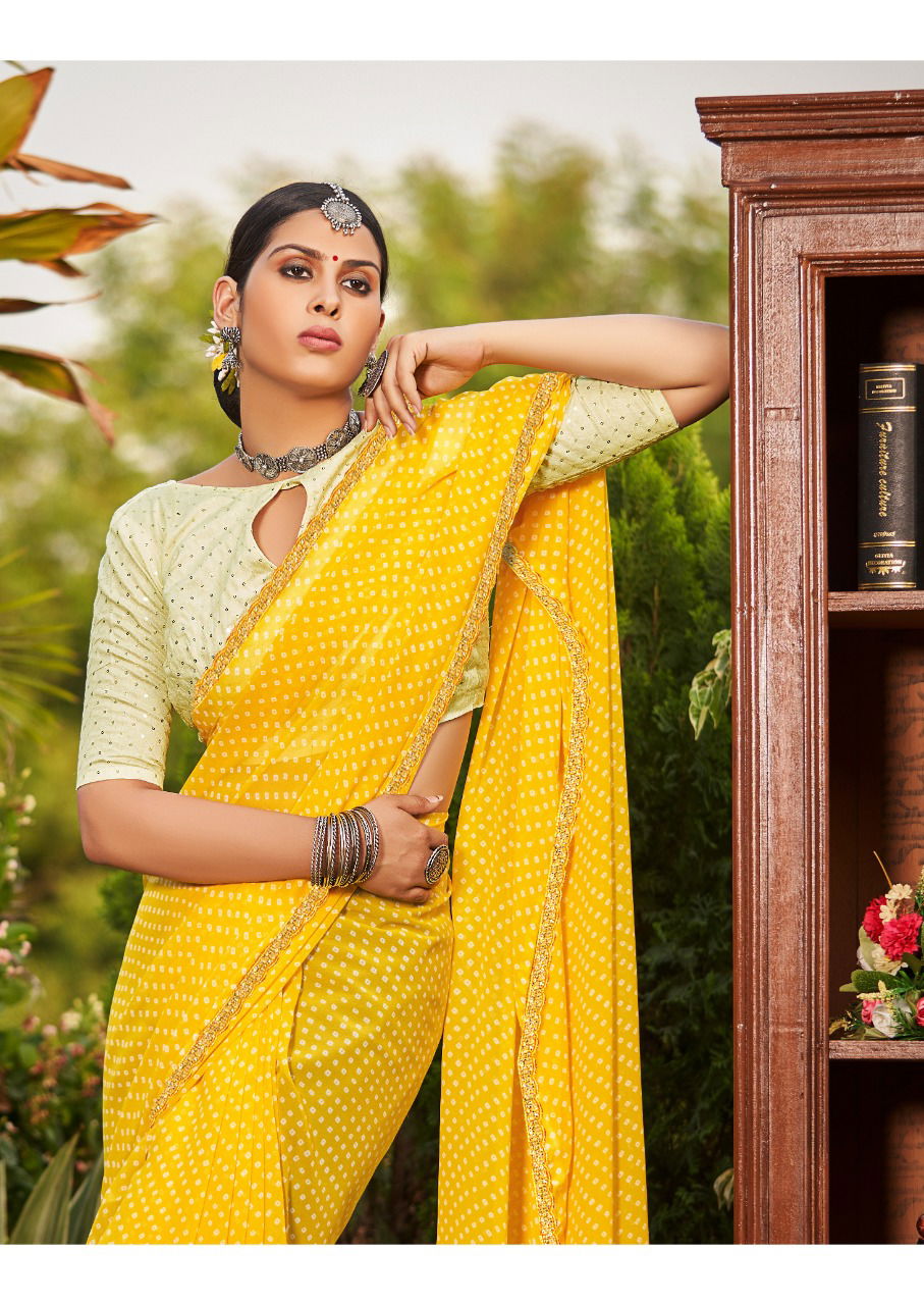 Stavan Smruti Stylish Fancy Designer Party Wear Georgette Saree Collection